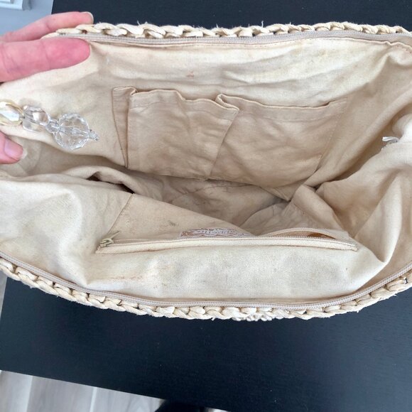 Capelli Straworld, Inc. Shoulder Tote Bag with Crystal Embellishment, Beach Bag - Picture 10 of 15